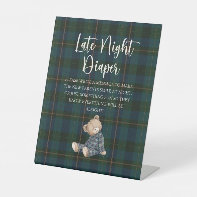 Ralph Lauren Inspired Baby Shower Diaper Game Pedestal Sign (Front)