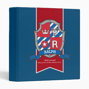 Ralph name meaning shield R letter red blue Binder