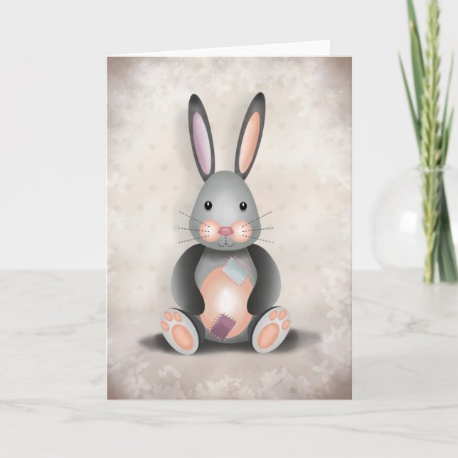 Ralph the Patchwork Rabbit - Greeting Card (Front)