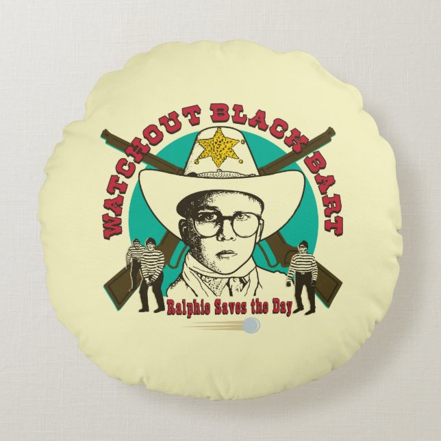 Ralphie Saves the Day Round Pillow (Front)
