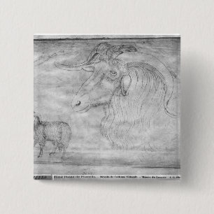 Ram and head of a ram 2 inch square button