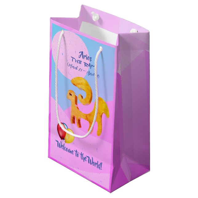  Ram Aries Zodiac Baby  (March 21 - April 19) Small Gift Bag (Front Angled)