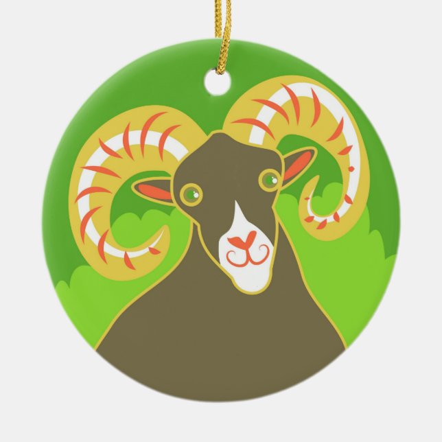 Ram Ceramic Ornament (Front)