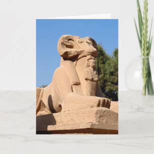 Ram-headed Sphinx in Karnak Temple - Egypt Card