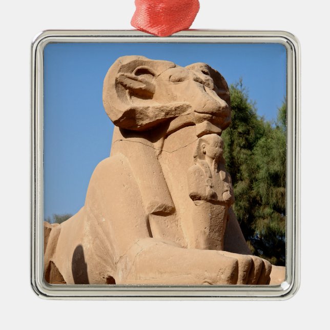 Ram-headed Sphinx in Karnak Temple - Egypt Metal Ornament (Front)