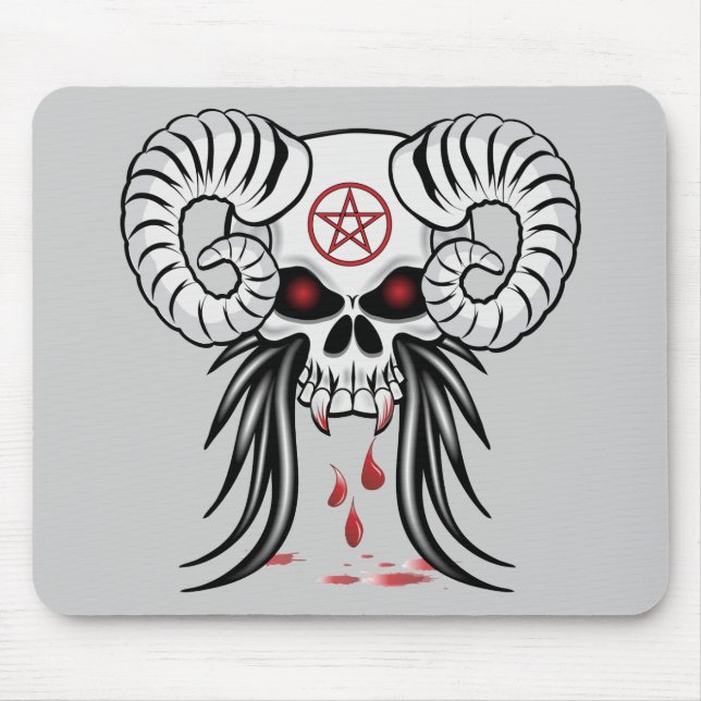Ram Horned Skull Mouse Pad (Front)