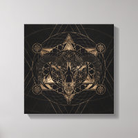Ram in Sacred Geometry - Black and Gold