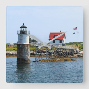 Ram Island Lighthouse, Maine Square Wall Clock