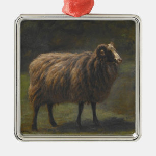 Ram (Male Sheep) on the Farm (by Rosa Bonheur) Metal Ornament