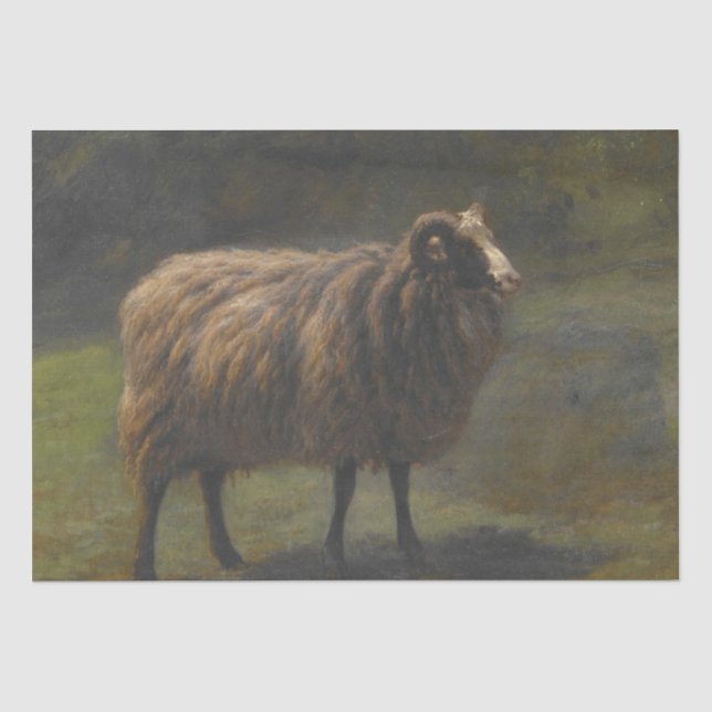 Ram (Male Sheep) on the Farm (by Rosa Bonheur) Tissue Paper (Front)