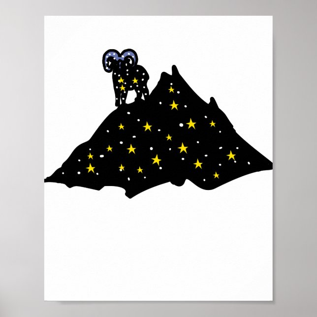 Ram on Space Mountain | Cosmic Silhouette Poster (Devant)