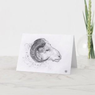 Ram Original Drawing Greeting Card