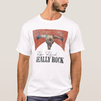 Ram Ranch Really Rock Bull Skull Western Country M T-Shirt
