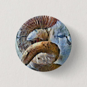 RAM SHEEP FARM ANIMAL 1 INCH ROUND BUTTON