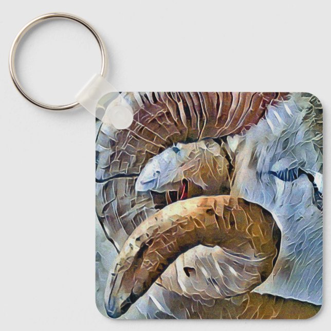 RAM SHEEP FARM ANIMAL KEYCHAIN (Front)