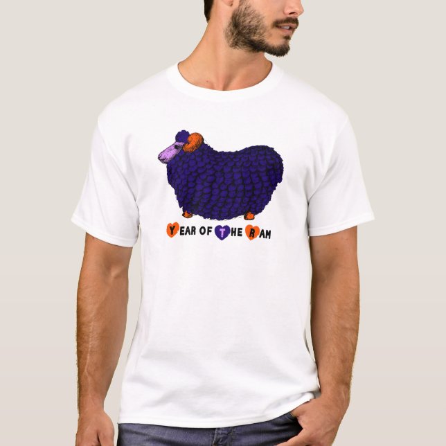 Ram Sheep Goat Year Purple Ram Tee (Front)