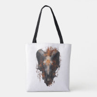Ram Skull Occult Steampunk Dark Art Tote Bag