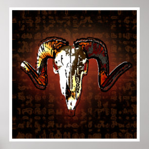 ram skull poster