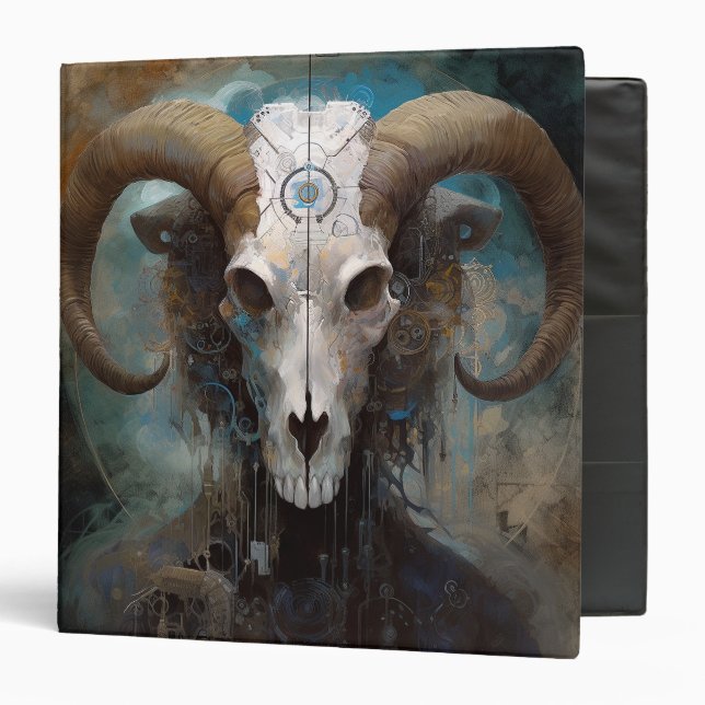 Ram Skull Surreal Fantasy Art Binder (Front/Inside)