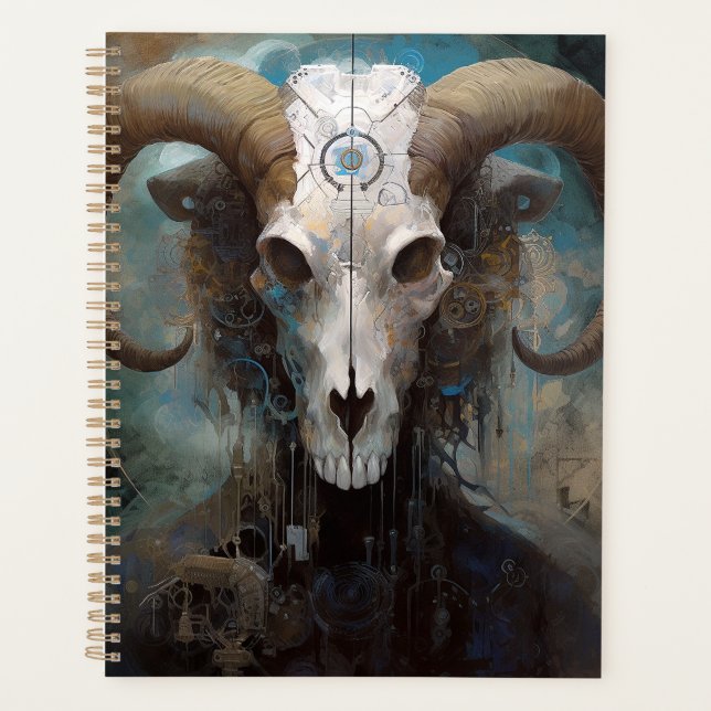 Ram Skull Surreal Fantasy Art Planner (Front)