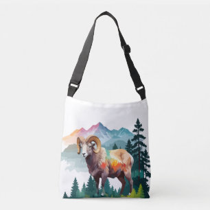 Ram Vector Art Animal In The Majestic Nature Wild Crossbody Bag