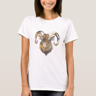 Ram Wildlife Nature Illustration Silhouette Style T-Shirt