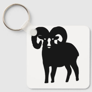 Ram Zodiac Silhouette – Modern Aries Keychain