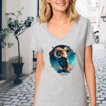 Ram Zodiac Symbol Celestial Fantasy Aries Womens