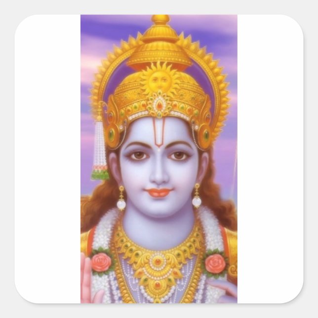 rama god square sticker (Front)