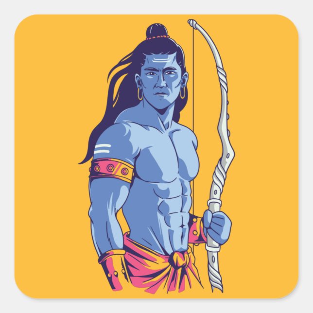 Rama Hindu Deity Square Sticker (Front)