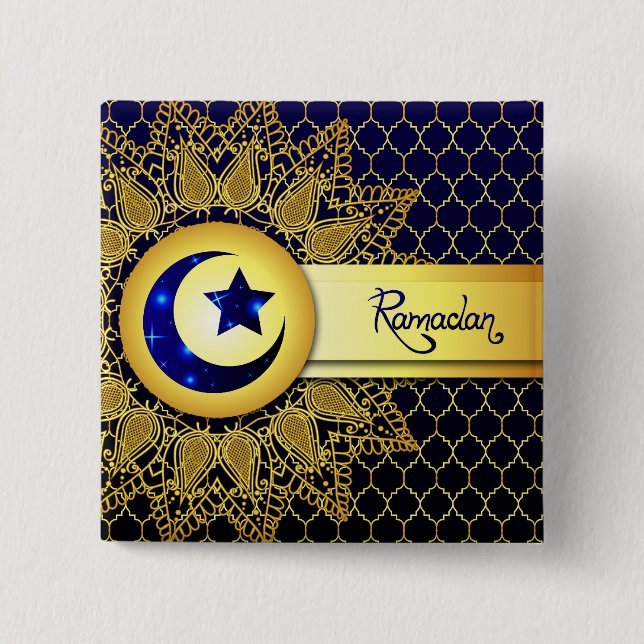 Ramadan Al Adha and Fitr 2 Inch Square Button (Front)