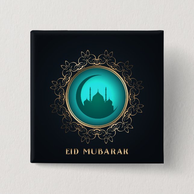 Ramadan Al Adha and Fitr 2 Inch Square Button (Front)
