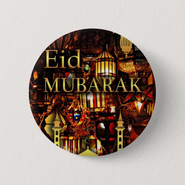 ramadan card 3 2 inch round button (Front)