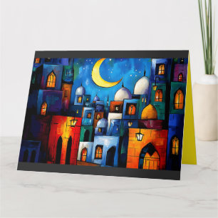 Ramadan Cityscape   A Vibrant Fusion of Colours Card