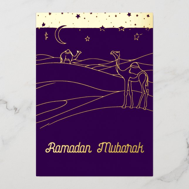 Ramadan  - desert scene -line  art (Front)