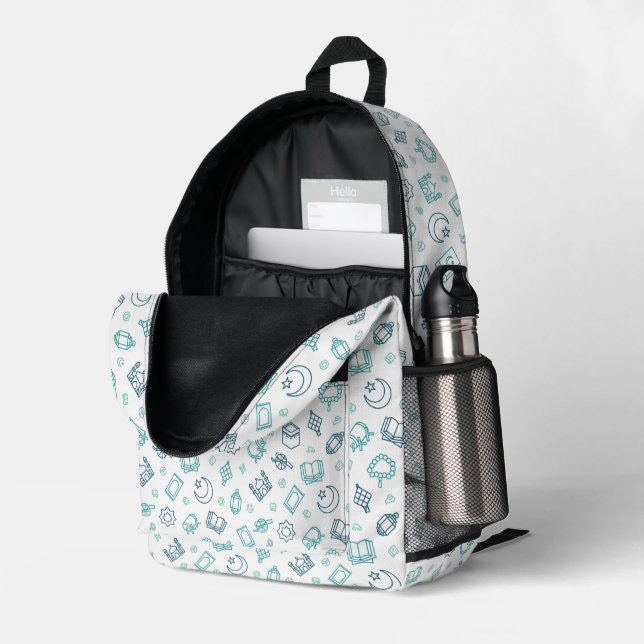 Ramadan Doodles Backpack #3 (Back Corner Right (Open))