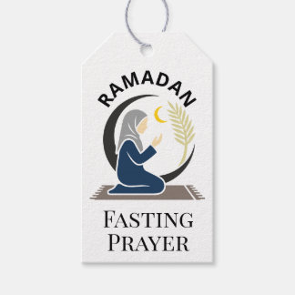 Ramadan Fasting Prayer Woman Hijab Islamic Graphic Gift Tags