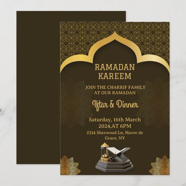 ramadan iftar party 1446 invitation (Devant / Derrière)