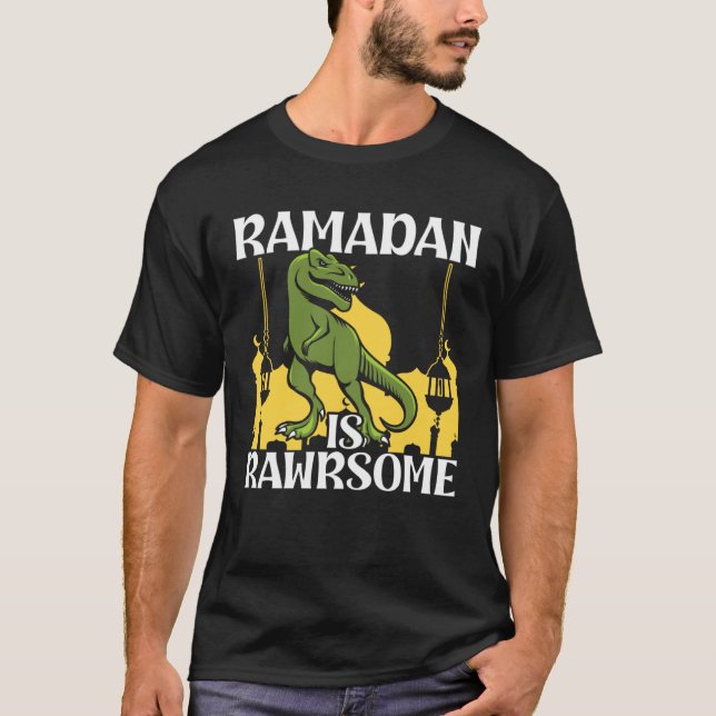 Ramadan Is Rawrsome Dinosaur Vintage Mubarak T-Shirt (Front)