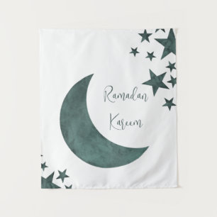Ramadan Kareem crescent Islam mubarak stars Tapestry
