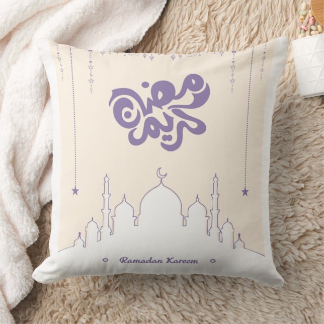 Ramadan Kareem Decorative Pillow with Stars (Blanket)