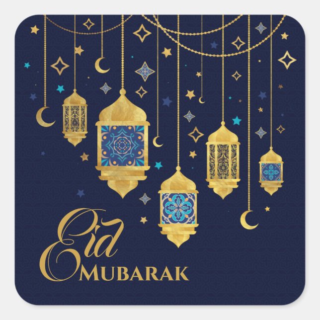 Ramadan Kareem -Eid Mubarak - Happy Eid Square Sticker (Front)