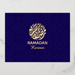 Ramadan Kareem Gold Foil Islamic  Holiday Postcard
