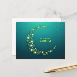 Ramadan Kareem Islamic Gold Crescent Postcard
