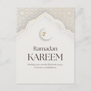 Ramadan Kareem Lantern & Crescent Art Holiday Postcard