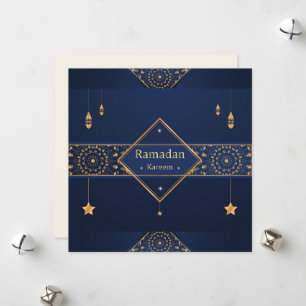 Ramadan Kareem Moubarak Carte bleue de vacances mu