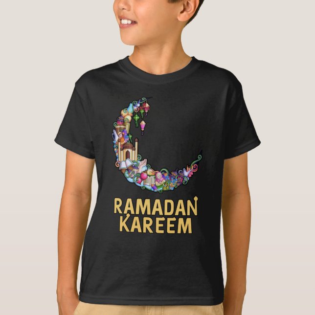 Ramadan Kareem Mubarak Fasting Moon T-Shirt (Front)