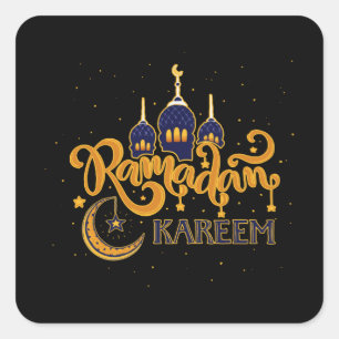 Ramadan Kareem Mubarak Fasting Square Sticker