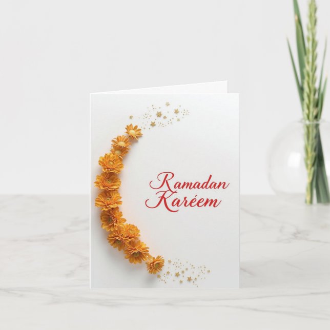 Ramadan Kareem Personalized Holiday Modern  Card (Front)