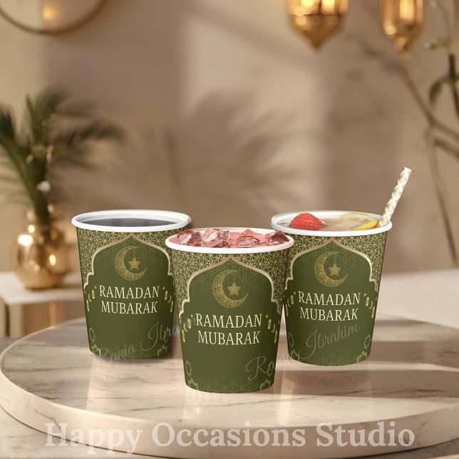 Ramadan Kareem Ramadan Moubarak Gobelets en papier (Créateur téléchargé)